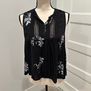 g x f super cute floral black shirt